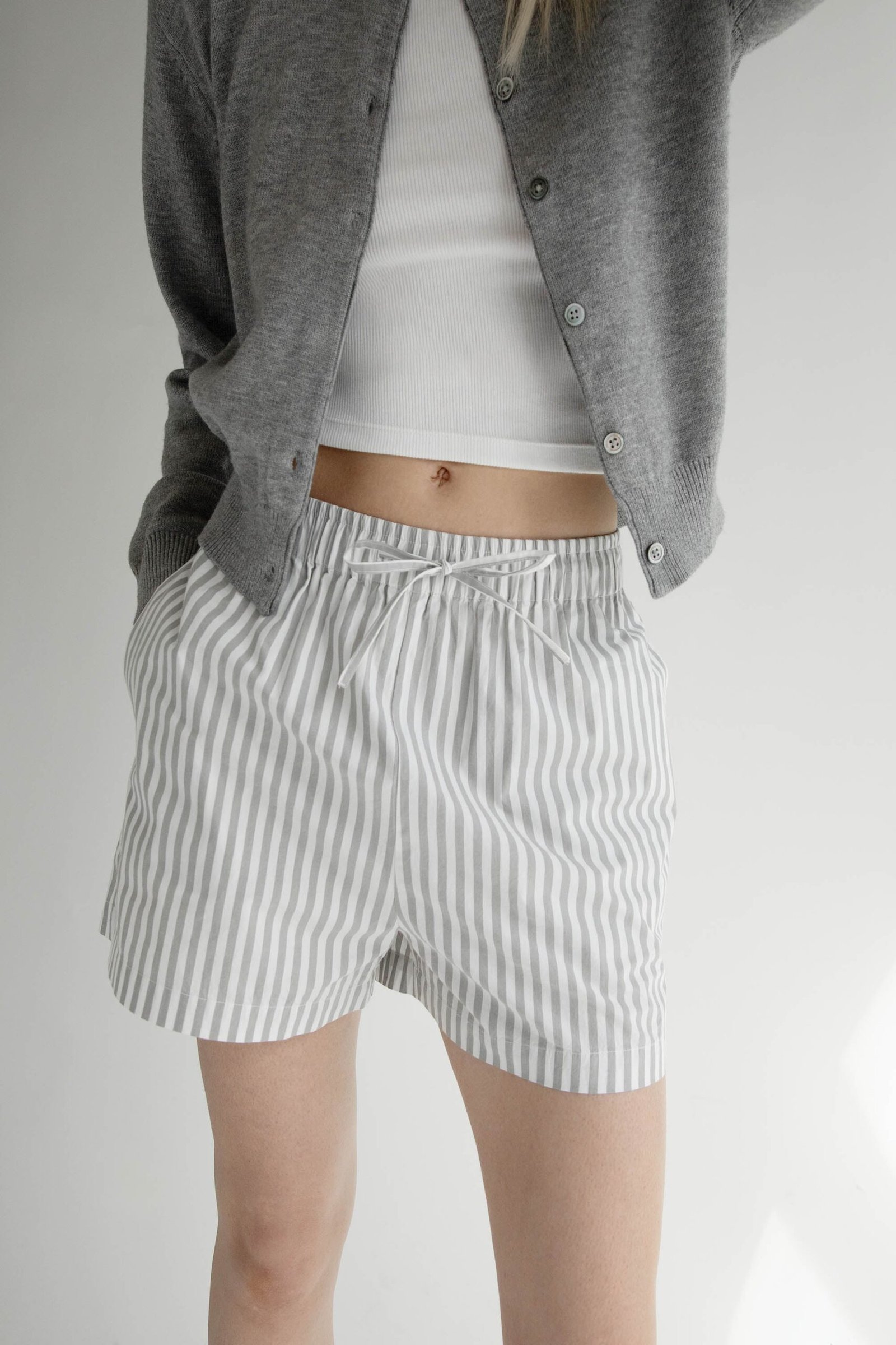 Short-9268_Paloma_20Stripe-1.jpg Cotton Poplin Striped Short - Image 1