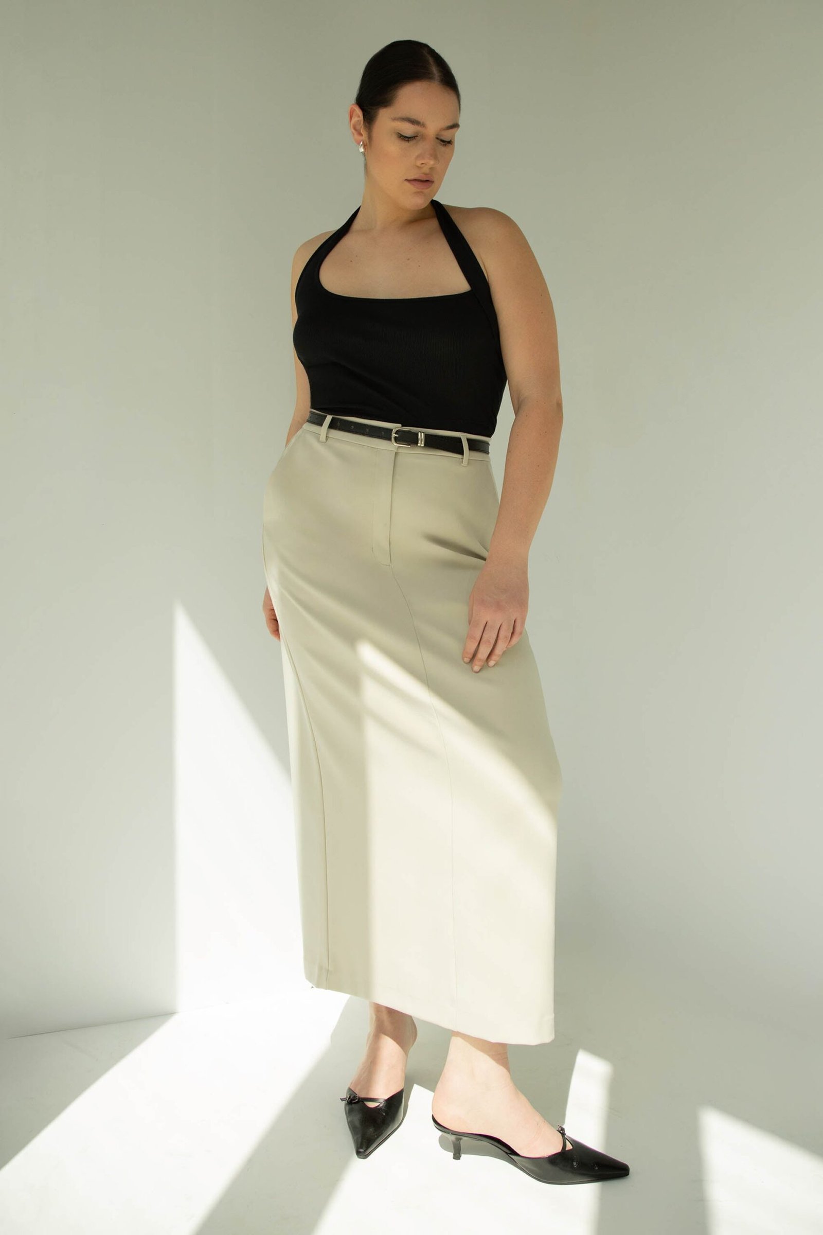 Skirt-11843_Pelican-1.jpg Maxi Suiting Skirt - Image 1