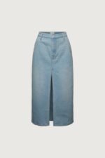 Front Slit Denim Midi Skirt - Image 5