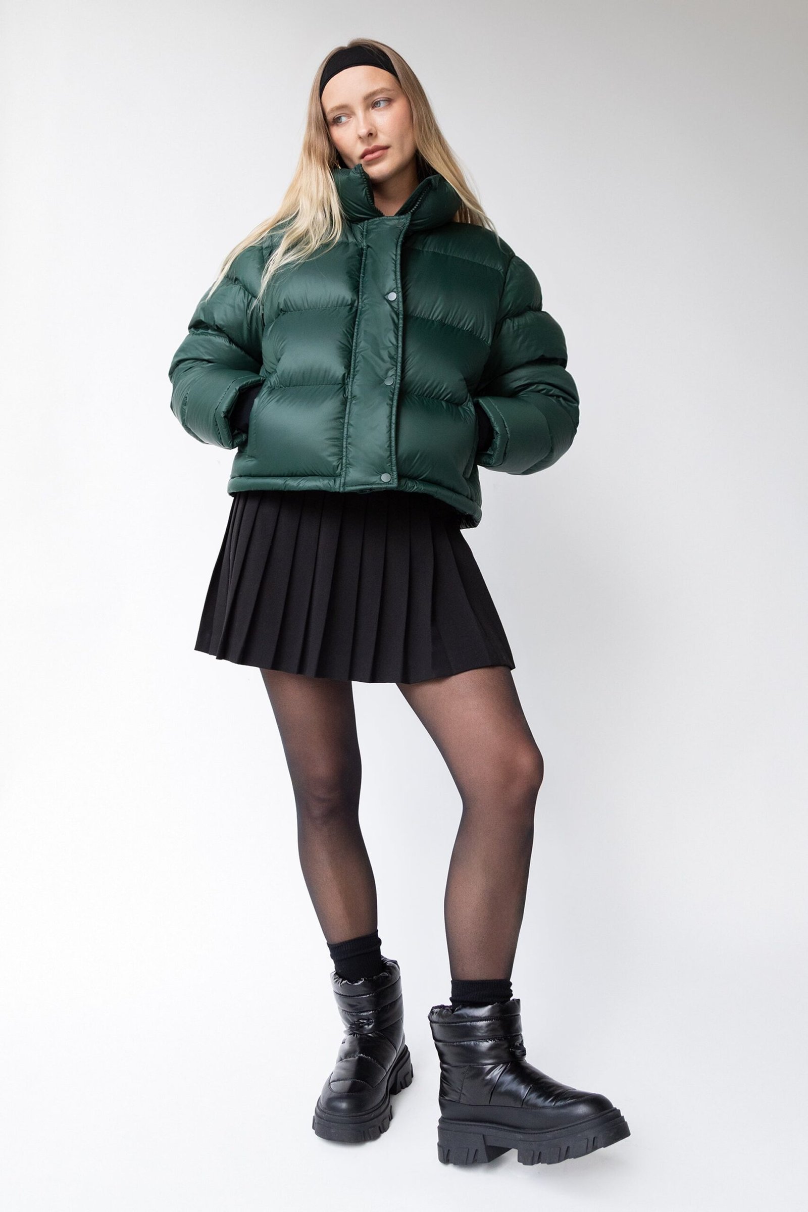 Skirt-13034_Black-1.jpg Pleated Suiting Mini Skirt - Image 1