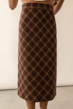 Plaid Midi Skirt - Image 3