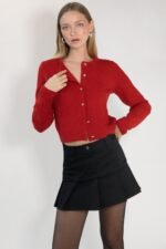 Cotton Twill Pleated Mini Skirt - Image 2