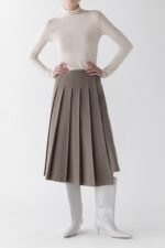 Midi Pleated Asymmetrical Skirt - Image 2