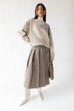 Midi Pleated Asymmetrical Skirt - Image 3