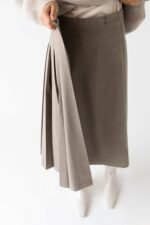 Midi Pleated Asymmetrical Skirt - Image 4