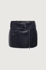 Vegan Leather Moto Mini Skirt - Image 2