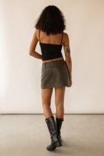 Vegan Leather Moto Mini Skirt - Image 3