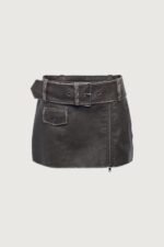 Vegan Leather Moto Mini Skirt - Image 6