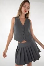 Mini Pleated Suiting Skirt - Image 3