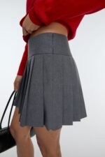 Mini Pleated Suiting Skirt - Image 6