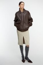 Midi Suiting Skirt With Front Slit - Image 4