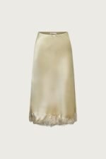 Lace Trim Satin Midi Skirt - Image 6