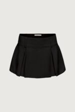 Linen Blend Pleated Mini Skirt - Image 6