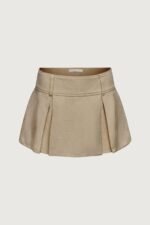 Linen Blend Pleated Mini Skirt - Image 5