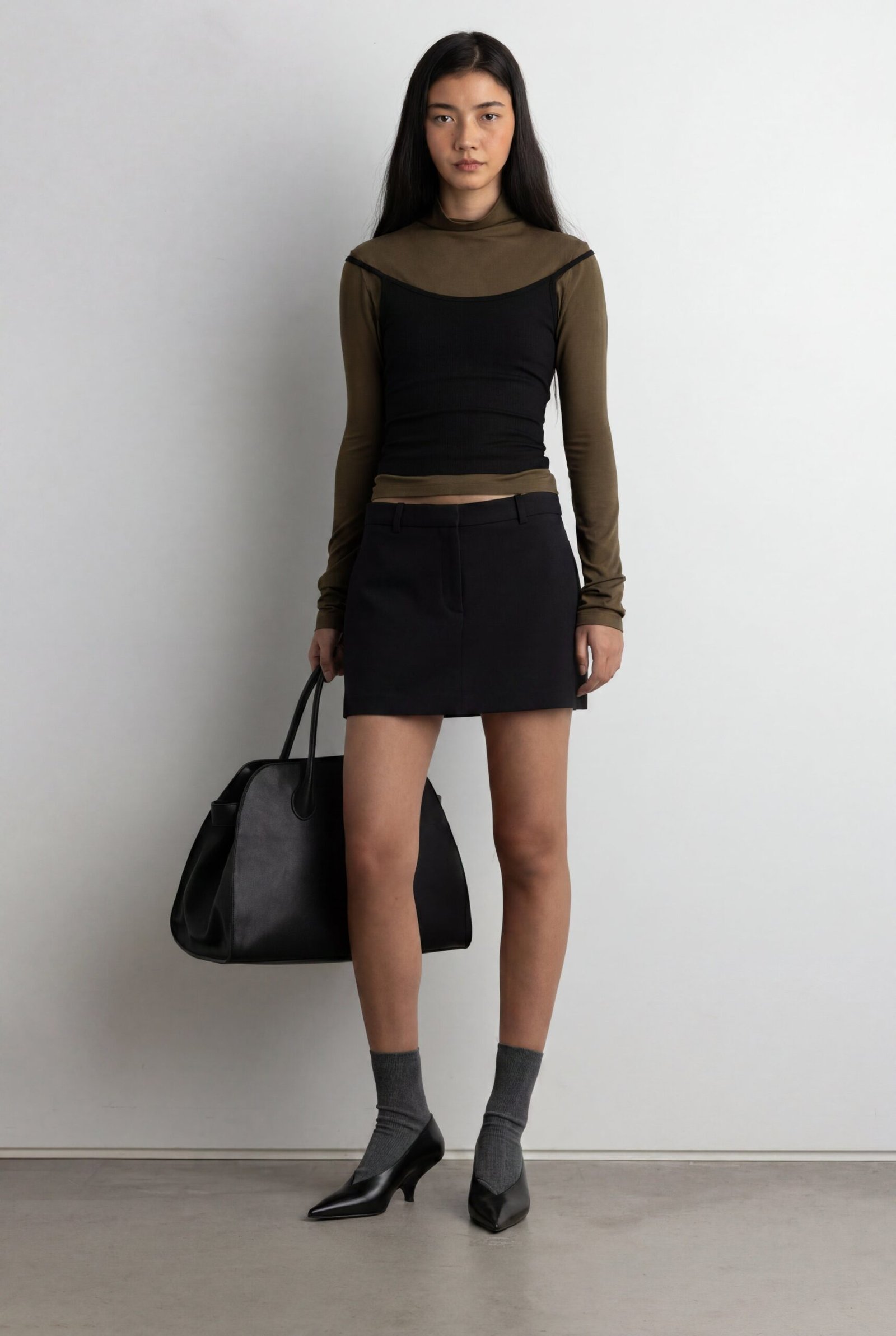 Skirt-13739_Black-1_75c94750-c67b-4449-8f44-70132046f6d2.jpg Mini Suiting Skort - Image 1