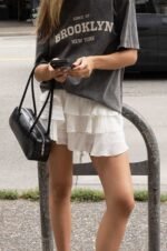Ruffled Tiered Chiffon Mini Skort