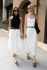 Bubble Hem Midi Skirt