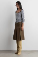 Pleated Midi A-Line Skirt - Image 2