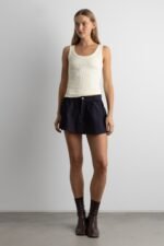 Mini Canvas Pleated Skort - Image 4