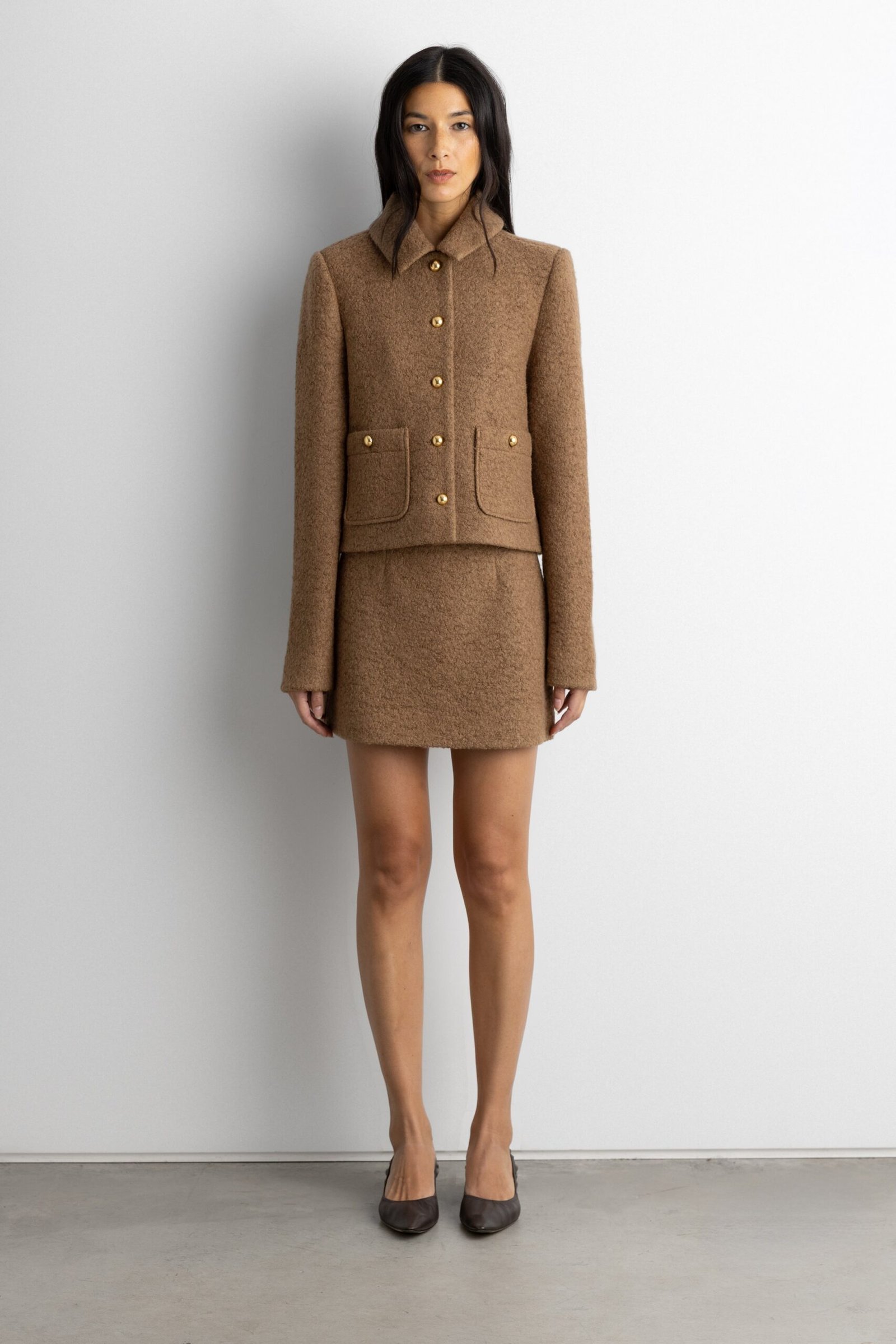 Skirt-14271_Malt_Ball-1.jpg Boucle Wool Blend Mini Skirt - Image 1
