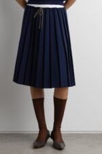 Exposed Waist Pleated Midi Skirt - Image 2
