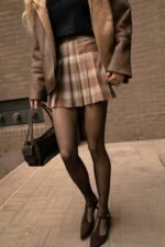 Pleated Plaid Mini Skirt - Image 2