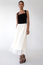 Reversible Layered Pleated Midi Skirt