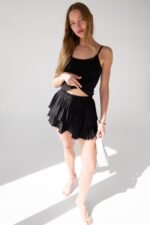 Pleated Tiered Mini Skort - Image 2