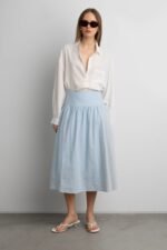 Linen Midi Skirt - Image 3