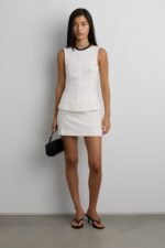 Linen Blend Mini Skirt