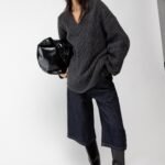 Cable Knit V-Neck Sweater