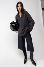 Cable Knit V-Neck Sweater
