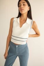 Sleeveless Collared Knit Tank - Image 5