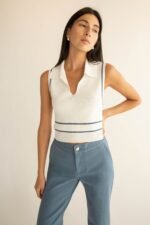 Sleeveless Collared Knit Tank - Image 6