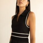 Sleeveless Collared Knit Tank