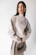 Oversized Intarsia Knit Crewneck Sweater - Image 3