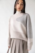 Oversized Intarsia Knit Crewneck Sweater - Image 6