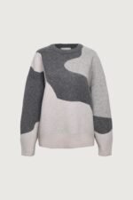Oversized Intarsia Knit Crewneck Sweater - Image 2