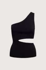 One Shoulder Knit Tank With Cutout - Image 6