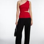 One Shoulder Knit Tank With Cutout
