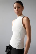 Sleeveless Halter Neck Tank Top