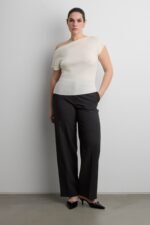 Asymmetrical Off The Shoulder Cap Sleeve Sweater - Image 5