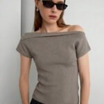Asymmetrical Off The Shoulder Cap Sleeve Sweater