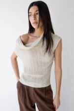 Slouchy Off The Shoulder Short Sleeve Sweater - Image 4