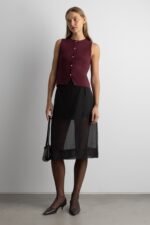 Sleeveless Knit Vest With Buttons - Image 2