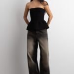 Knit Peplum Tube Top