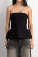 Knit Peplum Tube Top - Image 2