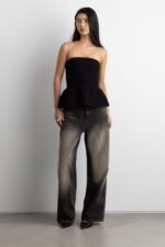 Knit Peplum Tube Top - Image 3
