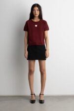 Short Sleeve Heart Sweater