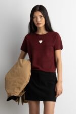 Short Sleeve Heart Sweater - Image 2